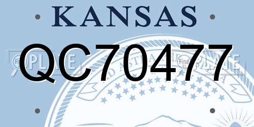 QC70477 Kansas License Plate