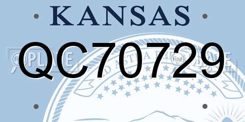 QC70729 Kansas License Plate