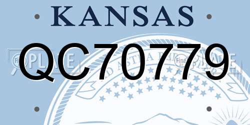 QC70779 Kansas License Plate