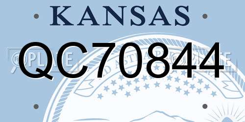 QC70844 Kansas License Plate