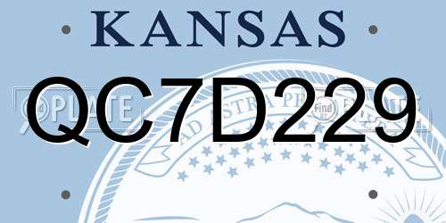 QC7D229 Kansas License Plate