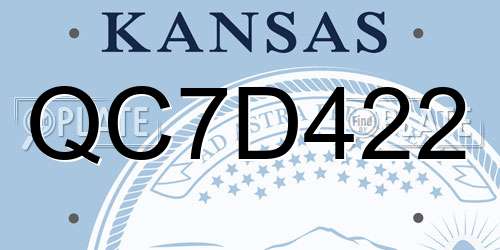QC7D422 Kansas License Plate
