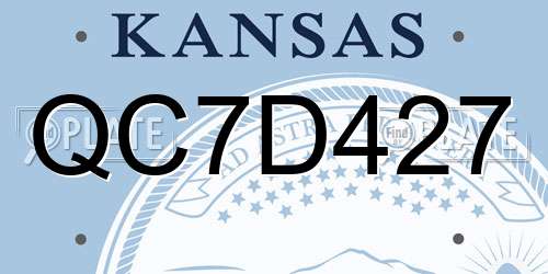 QC7D427 Kansas License Plate