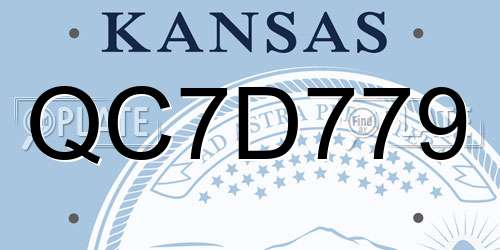 QC7D779 Kansas License Plate