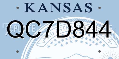 QC7D844 Kansas License Plate