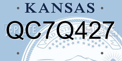 QC7Q427 Kansas License Plate