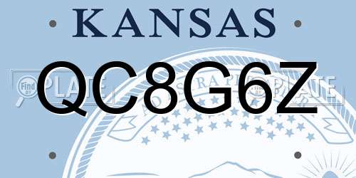 QC8G6Z Kansas License Plate