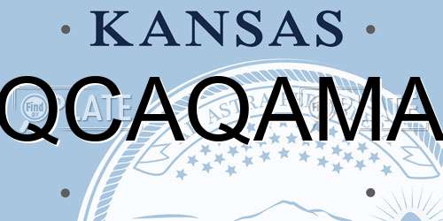 QCAQAMA Kansas License Plate