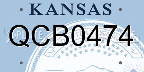 QCB0474 Kansas License Plate
