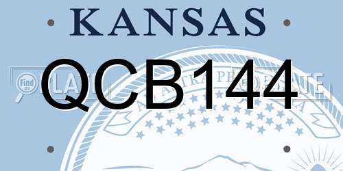 QCB144 Kansas License Plate