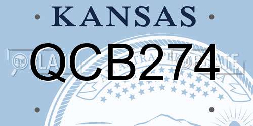 QCB274 Kansas License Plate