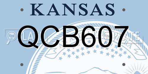 QCB607 Kansas License Plate