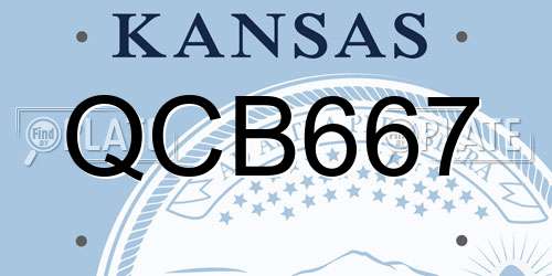 QCB667 Kansas License Plate