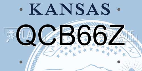 QCB66Z Kansas License Plate