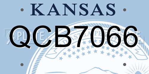 QCB7066 Kansas License Plate
