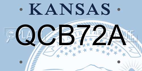 QCB72A Kansas License Plate