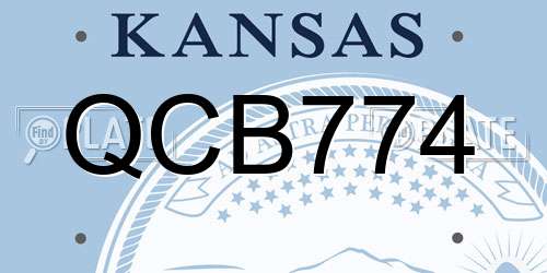 QCB774 Kansas License Plate