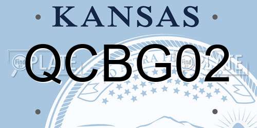 QCBG02 Kansas License Plate