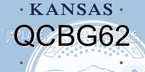 QCBG62 Kansas License Plate