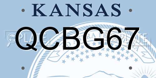 QCBG67 Kansas License Plate