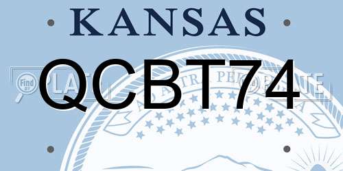 QCBT74 Kansas License Plate
