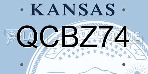 QCBZ74 Kansas License Plate
