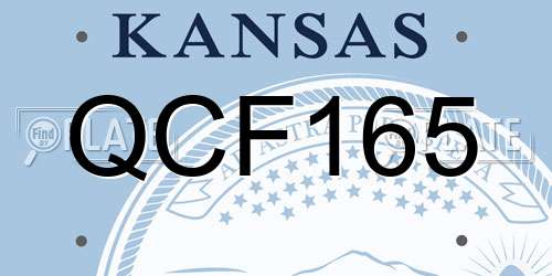 QCF165 Kansas License Plate