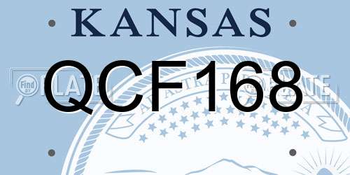 QCF168 Kansas License Plate