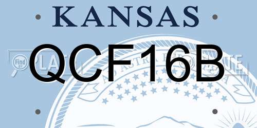 QCF16B Kansas License Plate