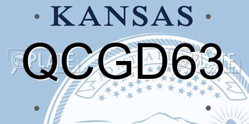 QCGD63 Kansas License Plate