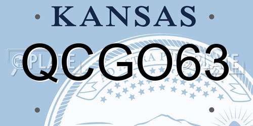 QCGO63 Kansas License Plate
