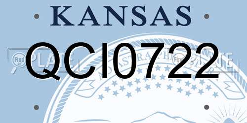 QCI0722 Kansas License Plate