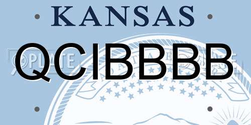 QCIBBBB Kansas License Plate