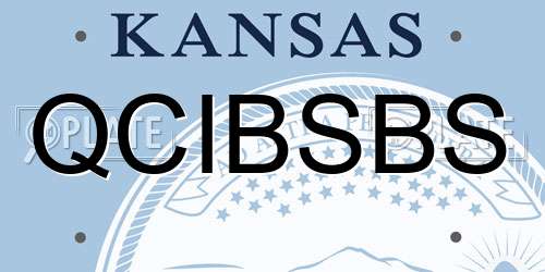 QCIBSBS Kansas License Plate