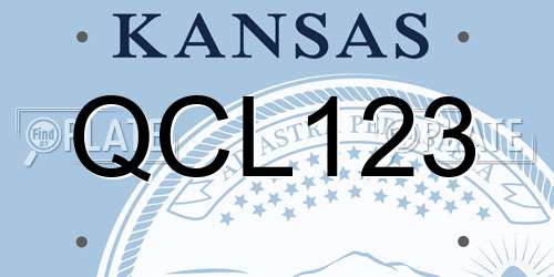 QCL123 Kansas License Plate