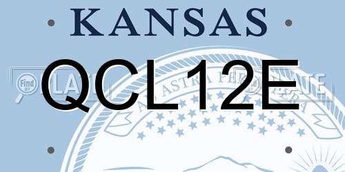 QCL12E Kansas License Plate