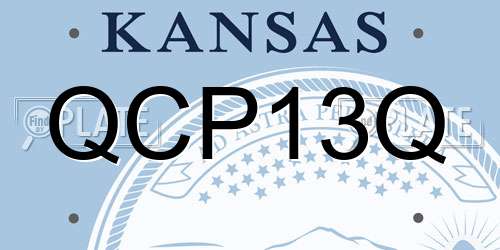 QCP13Q Kansas License Plate