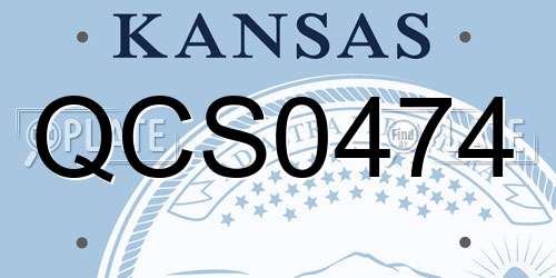 QCS0474 Kansas License Plate
