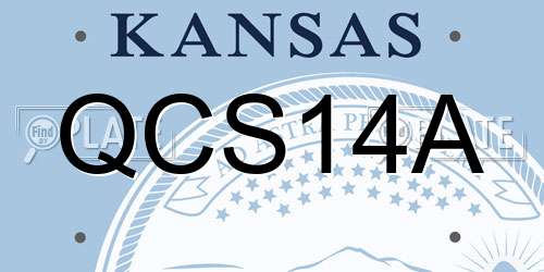 QCS14A Kansas License Plate