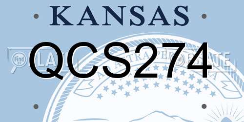 QCS274 Kansas License Plate
