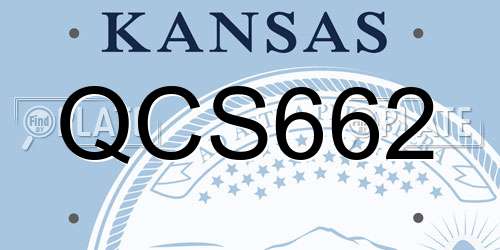 QCS662 Kansas License Plate