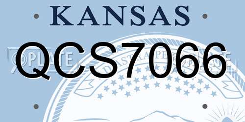 QCS7066 Kansas License Plate