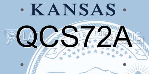 QCS72A Kansas License Plate