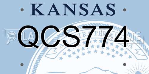 QCS774 Kansas License Plate