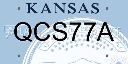 QCS77A Kansas License Plate