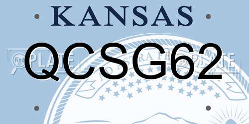 QCSG62 Kansas License Plate