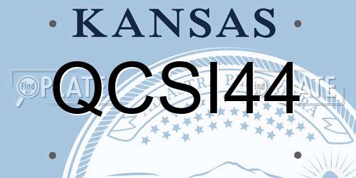 QCSI44 Kansas License Plate