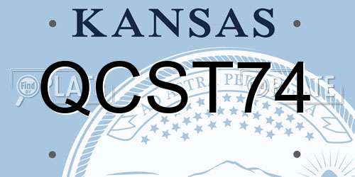 QCST74 Kansas License Plate