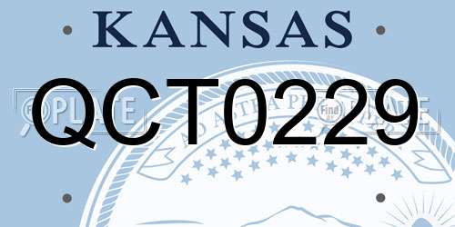 QCT0229 Kansas License Plate