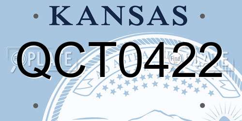 QCT0422 Kansas License Plate